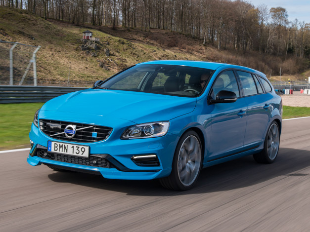 Обои картинки фото автомобили, volvo, синий, 2014г, v60, polestar