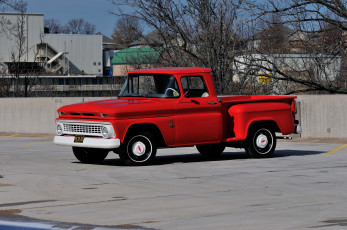 обоя автомобили, chevrolet, stepside, c10, красный, c1404, pickup