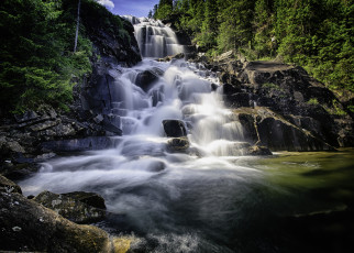 Картинка природа водопады река лес водопад