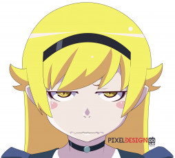 Картинка аниме bakemonogatari фон взгляд девушка