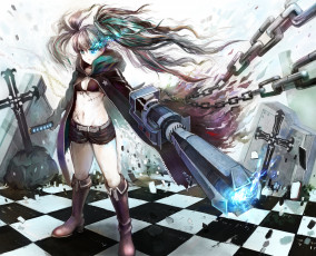 Картинка аниме black+rock+shooter kuroi mato