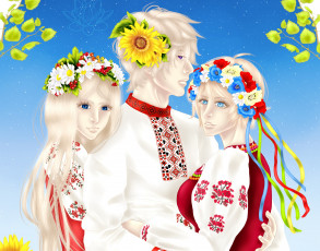 Картинка аниме hetalia +axis+powers девушки парень