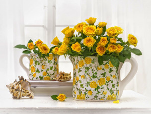 Картинка цветы розы ракушка бутоны