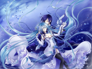 Картинка аниме vocaloid фон девушка взгляд