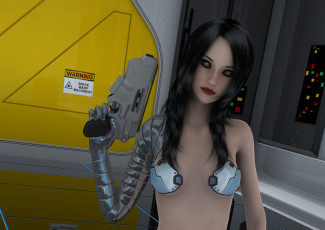 Картинка 3д+графика фантазия+ fantasy взгляд девушка фон