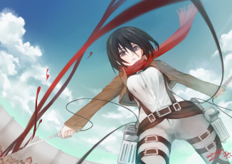 Картинка аниме shingeki+no+kyojin фон взгляд парень