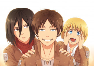 Картинка аниме shingeki+no+kyojin фон взгляд парень