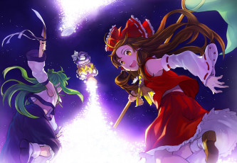 Картинка аниме touhou взгляд девушка фон