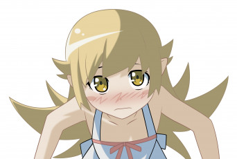 Картинка аниме bakemonogatari фон взгляд девушка