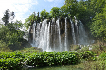 Картинка природа водопады водопад река лес