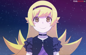 Картинка аниме bakemonogatari фон взгляд девушка