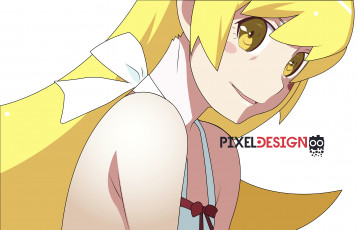 Картинка аниме bakemonogatari взгляд фон девушка