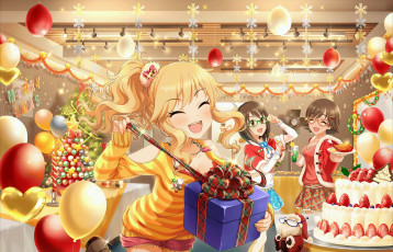 Картинка аниме idolm@ster взгляд девушки фон