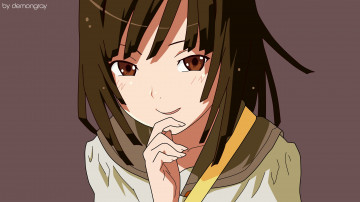 Картинка аниме bakemonogatari фон девушка взгляд