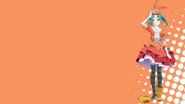 Картинка аниме bakemonogatari фон девушка взгляд