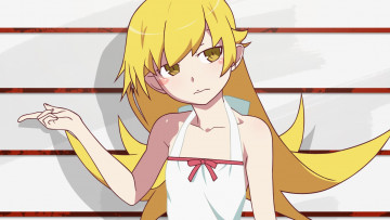 Картинка аниме bakemonogatari фон взгляд девушка