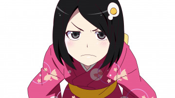Картинка аниме bakemonogatari фон взгляд девушка