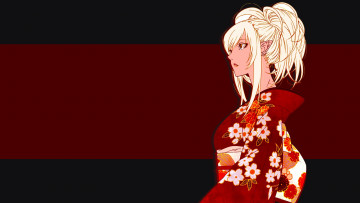 Картинка аниме bakemonogatari взгляд фон девушка