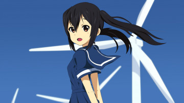 Картинка аниме k-on фон взгляд девушка