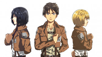 Картинка аниме shingeki+no+kyojin фон взгляд парень