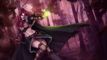 Картинка фэнтези эльфы лук девушка фон эльф