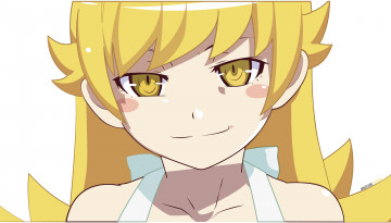 Картинка аниме bakemonogatari взгляд фон девушка