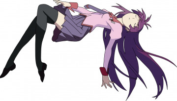 Картинка аниме bakemonogatari фон взгляд девушка