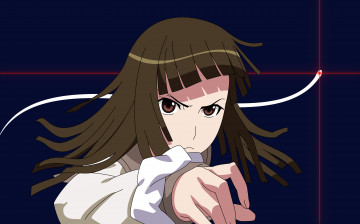 Картинка аниме bakemonogatari фон взгляд девушка