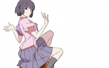 Картинка аниме bakemonogatari фон взгляд девушка