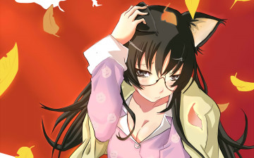 Картинка аниме bakemonogatari фон взгляд девушка