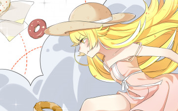 Картинка аниме bakemonogatari фон взгляд девушка