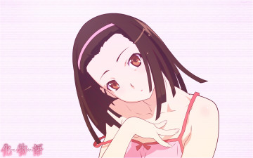 Картинка аниме bakemonogatari фон взгляд девушка