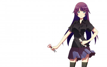 Картинка аниме bakemonogatari фон взгляд девушка