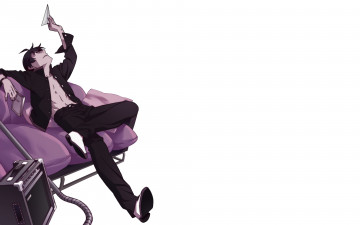 Картинка аниме bakemonogatari фон взгляд парень