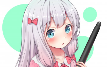Картинка аниме eromanga-sensei девушка фон взгляд