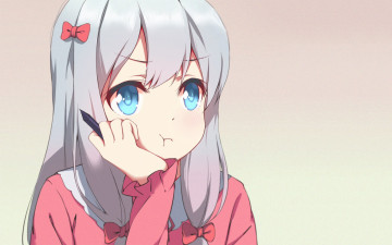 Картинка аниме eromanga-sensei фон девушка взгляд
