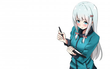 Картинка аниме eromanga-sensei фон девушка взгляд