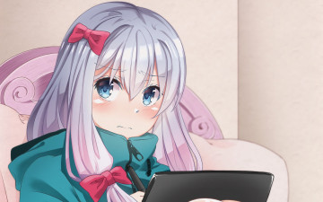 Картинка аниме eromanga-sensei фон взгляд девушка