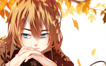 Картинка аниме shingeki+no+kyojin взгляд девушка фон