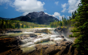 Картинка природа водопады река водопад лес