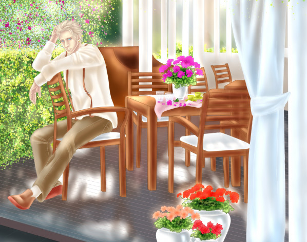 Обои картинки фото аниме, hetalia,  axis powers, парень, русалка