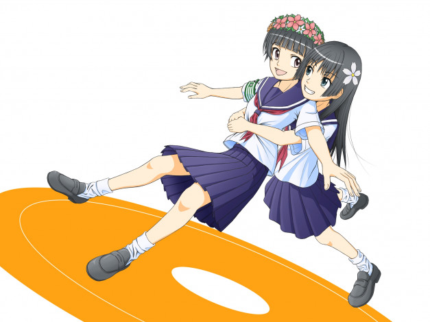 Обои картинки фото аниме, toaru majutsu no index, фон, взгляд, девушки