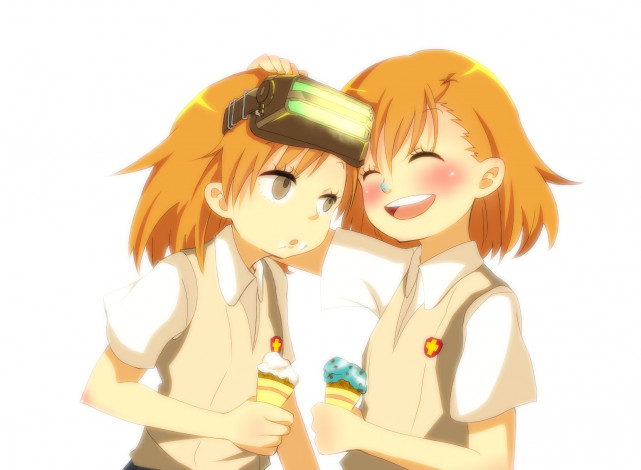 Обои картинки фото аниме, toaru majutsu no index, фон, взгляд, девушки