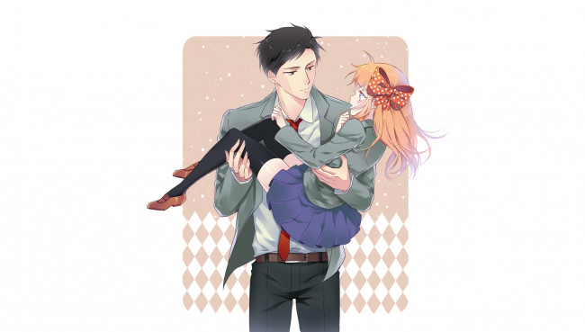 Обои картинки фото аниме, gekkan shoujo nozaki-kun, двое