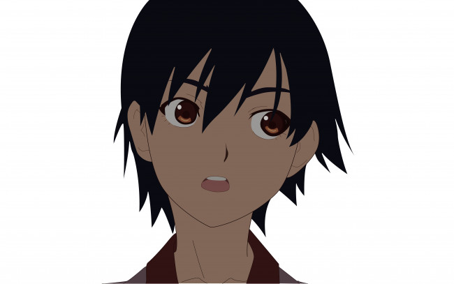 Обои картинки фото аниме, bakemonogatari, девушка, взгляд, фон