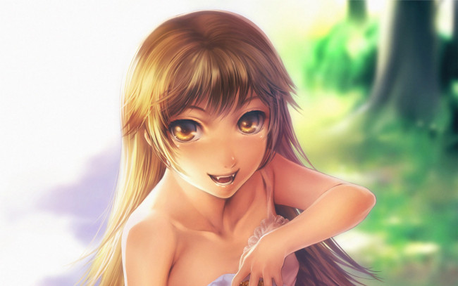 Обои картинки фото аниме, bakemonogatari, взгляд, девушка, фон