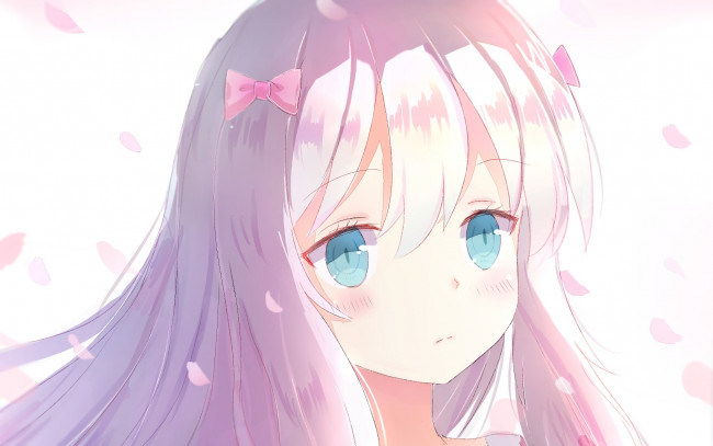 Обои картинки фото аниме, eromanga-sensei, девушка, фон, взгляд