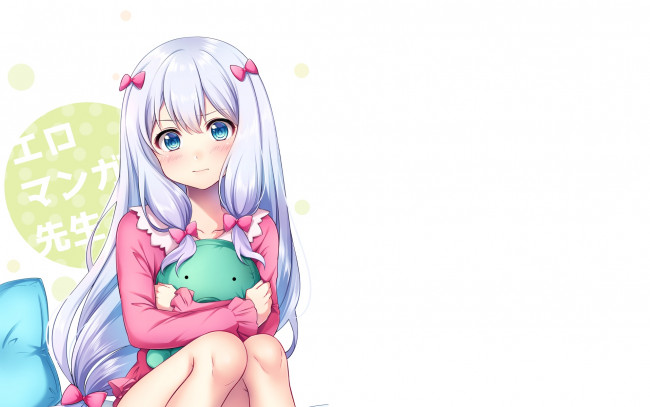 Обои картинки фото аниме, eromanga-sensei, девушка, взгляд, фон