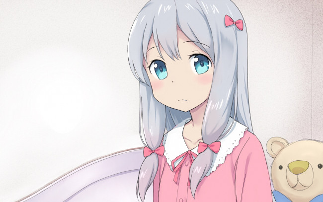 Обои картинки фото аниме, eromanga-sensei, фон, девушка, взгляд