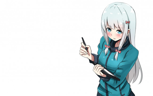 Обои картинки фото аниме, eromanga-sensei, фон, девушка, взгляд